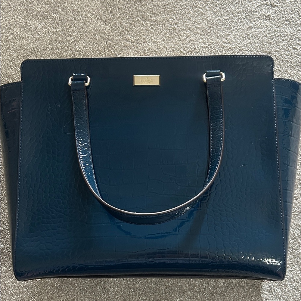 Kate Spade Dark Blue Embossed Tote